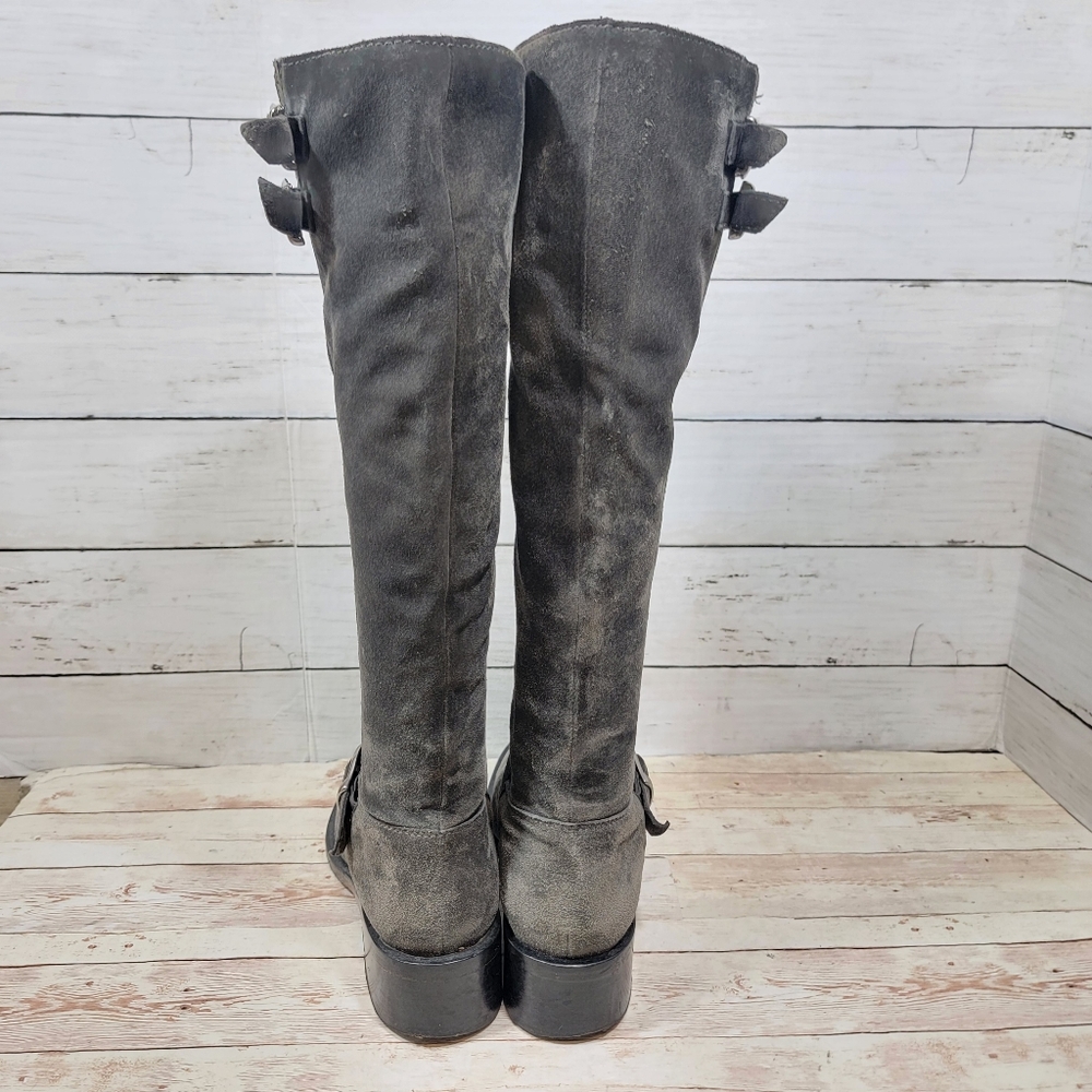 Bettye Muller grey suede tall boots - Picture 2 of 13